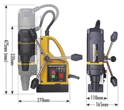Размеры магнитного станка MBHM-35